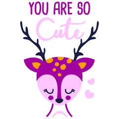 vector illustration of cute dear