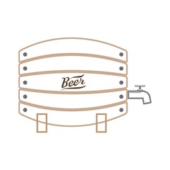 german beer barrel with tap