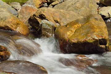 Naklejka na ściany i meble Was taken in Hsinchu of Taiwan,the waterfall and stream