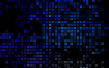 Dark BLUE vector cover in polygonal style. Decorative design in abstract style with rectangles. The template can be used as a background.