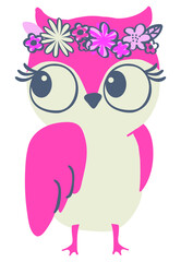 vector illustration of cartoon owl