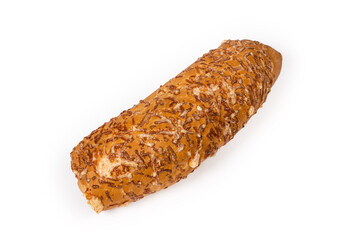 Bun sprinkled with grated cheese melted when baked