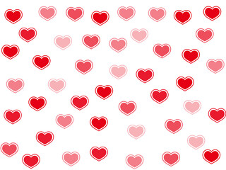 Cute red hearts flying valentine background. Creative holiday party decor. Ruby 