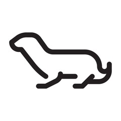 Otter on a white background