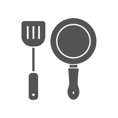 spatula and frying pan