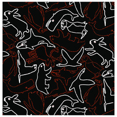 vector illustration of animal outline