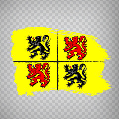 Flag of  Hainaut brush strokes. Flag of Hainaut Province on transparent background for your web site design, app, UI. Kingdom of Belgium. EPS10.
