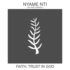 vector icon with african adinkra symbol Nyame Nti. Symbol of faith and trust in god