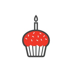 cupcake with candle icon