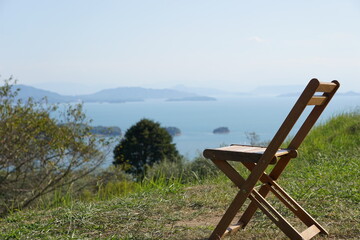 大自然　椅子　海　山