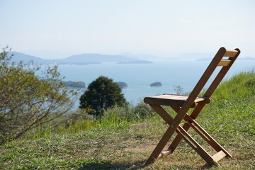 大自然　椅子　海　山