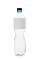 Bottle of clean water on white background