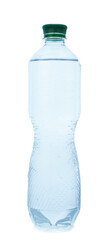 Bottle of clean water on white background