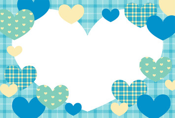【ホワイトデー素材】かわいいタータンチェックとハートのメッセージカード