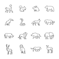 Obraz premium set of wild animals