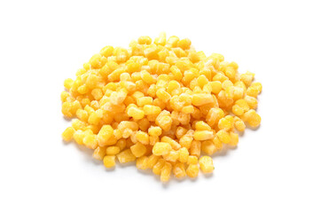Frozen corn on white background