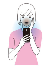 スマートフォンのブルーライトのイメージと日焼けする肌トラブル