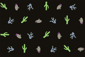 Vector Illustration of cactus seamless pattern