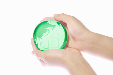 子供の手と地球