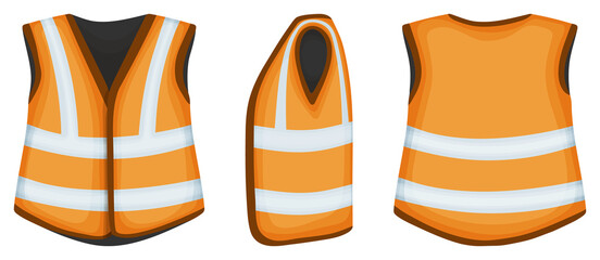 Safety vest vector illustration on white background . Jacket of worker vector cartoon set icon. Isolated cartoon set icon safety vest.