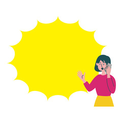 女の子　携帯電話　スマホ　衝撃　驚いている
