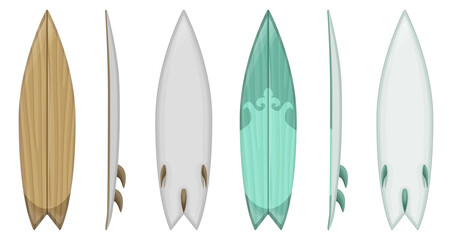 Surfboard vector realistic set icon.Vector illustration surfboard for wave.Isolated icon hawaii of surf board.