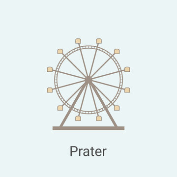 Ferris Wheel at Prater amusement park, Vienna, Austria. International landmark and tourism destination. A fascinating world awaits visitors and guarantees entertainment for both young and old