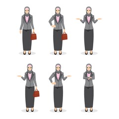 set of middle eastern businesswoman icons