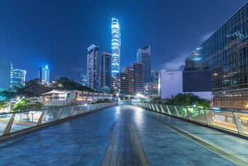 Skyline of downtown of Hong Kong city at night