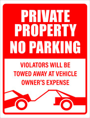 owners, away, towed, violators, business, concept, white, vector, illustration, background, icon, sign, symbol, design, parking, no, property, private