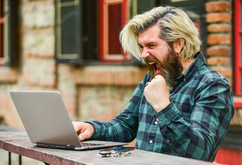 Modern communication. Risky shopping. Stock trader. Online business. Online entrepreneur working...