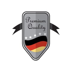 Quality made in Germany label design.