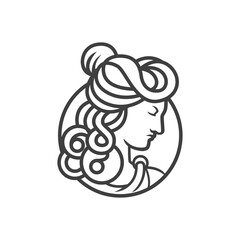 greek goddess female logo. goddess head vector logo vector illustration