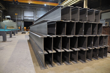Manufacturing of a welded I-beam on an automatic welding line. Products of the plant for the...