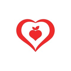 Heart with fruit design