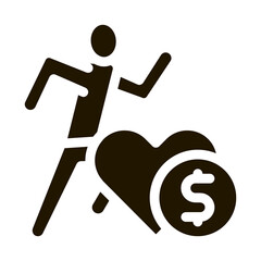 Athlete Health for Money glyph icon vector. Athlete Health for Money Sign. isolated symbol illustration