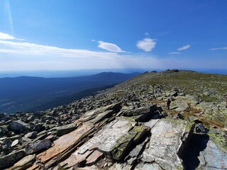 hiking in the mountains