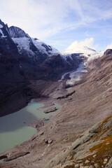 Nice view of Mount Grossglockner and melting glacier in Austria.