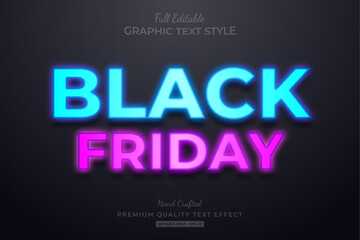 Black Friday Neon Editable Text Style Effect Premium