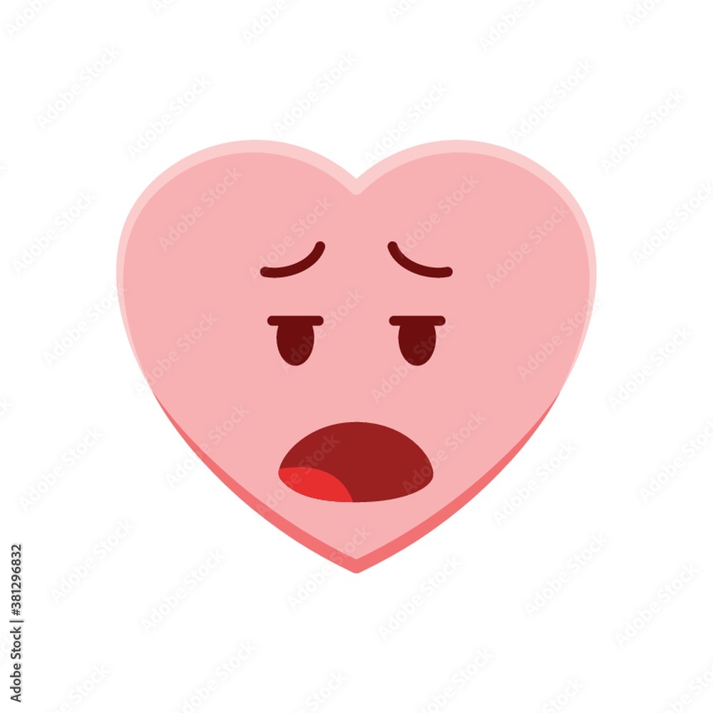 Sticker Heart character with bored face