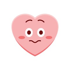 Heart character embarrassed
