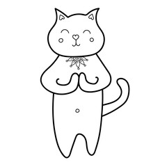 Cute hand drawn doodle kat. Pet animal vector illustration.
