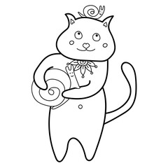 Cute hand drawn doodle kat. Pet animal vector illustration.