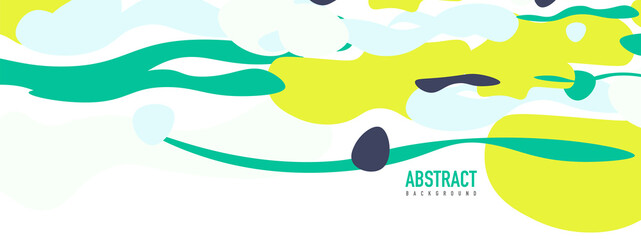 Trendy liquid style shapes abstract design, dynamic vector background for placards, brochures, posters, web landing pages, covers or banners