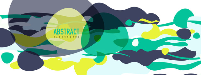 Trendy liquid style shapes abstract design, dynamic vector background for placards, brochures, posters, web landing pages, covers or banners