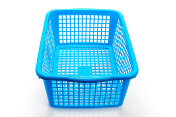 Fototapeta premium Blue basket isolated in studio