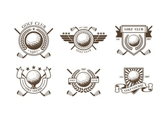 Collection of golf club badges