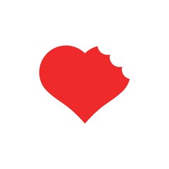 Bitten heart icon