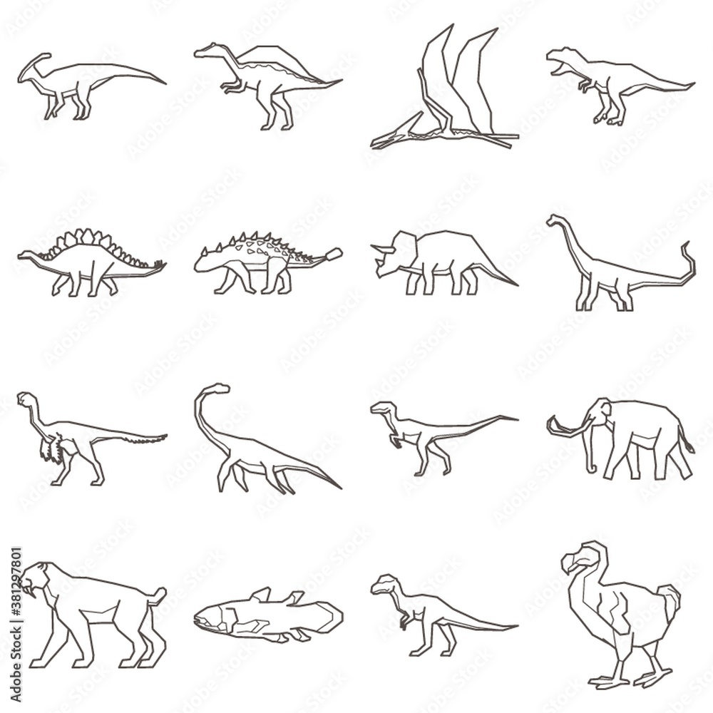 Canvas Prints collection of prehistoric animals