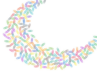 Stationary paperclips isolated on white background